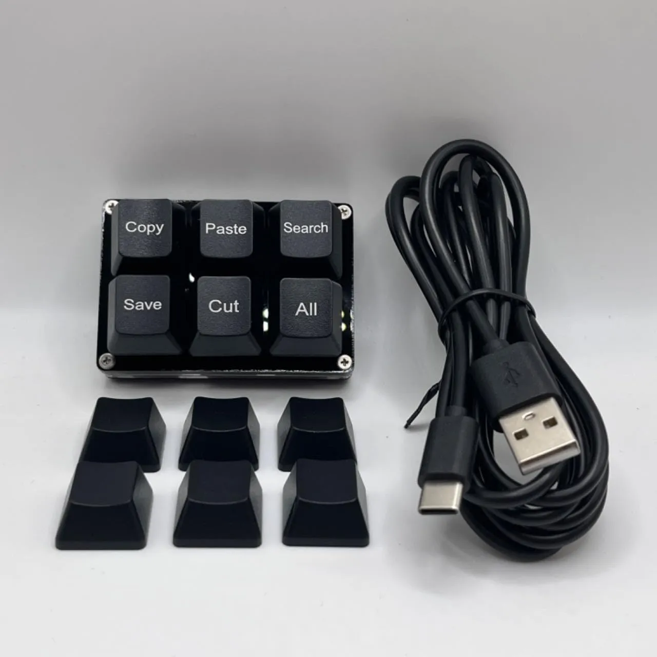 Copy Paste Search Save Cut All 6-Key Keyboard One Handed OSU Keypad Programmable Mechanical Shortcut Macro Keyboard for Working and Gaming (Black)