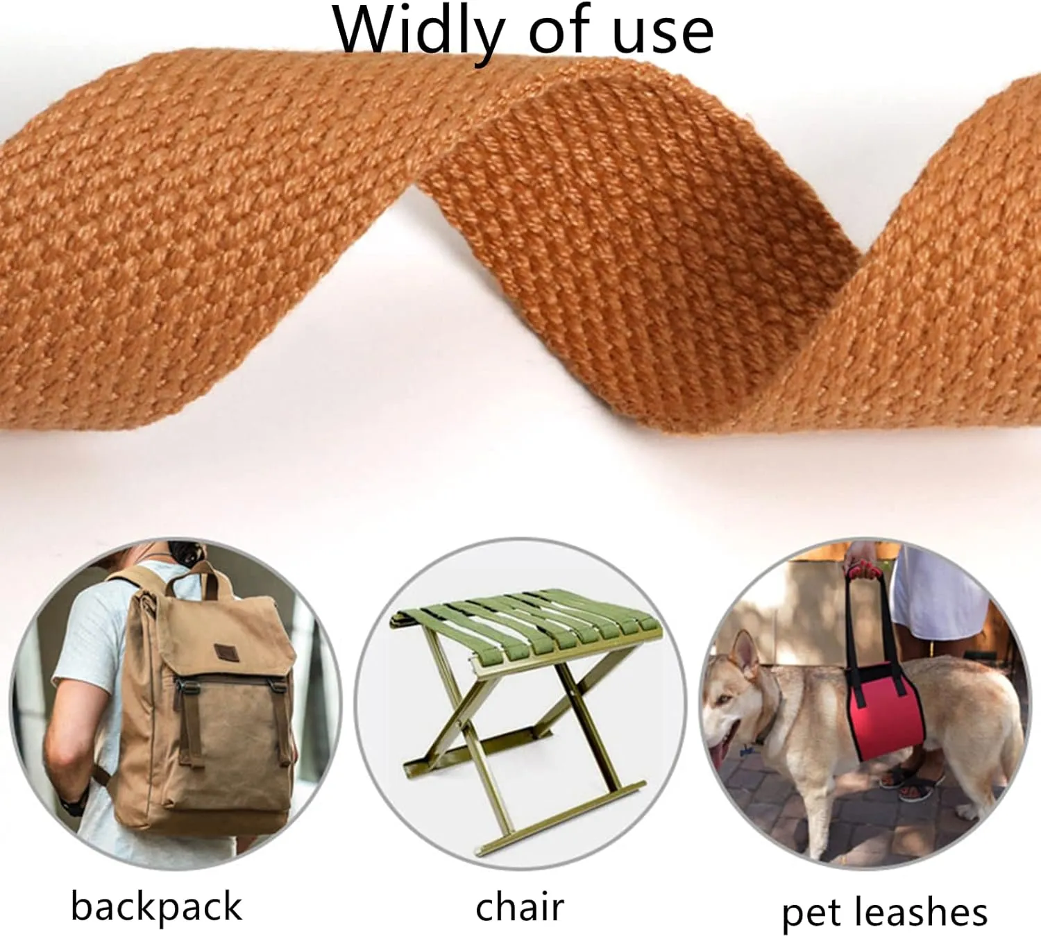 Cotton Webbing 2 inch, Lawn Chair Webbing, Upholstery Webbing, Lightweight Strapping for Climbing DIY Gear Repair