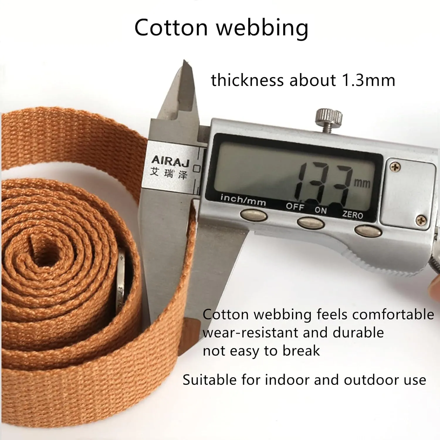 Cotton Webbing 2 inch, Lawn Chair Webbing, Upholstery Webbing, Lightweight Strapping for Climbing DIY Gear Repair