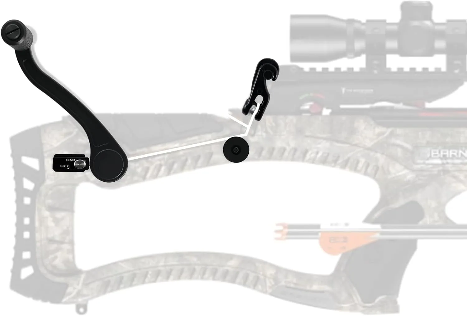 Crank Cocking Device for Crossbows BAR20020 Compatible with Barnett Series Crossbows Right- and Left-Handed Use Reduces Cocking Resistance by Up to 94% High-Strength Metal Cranking Device