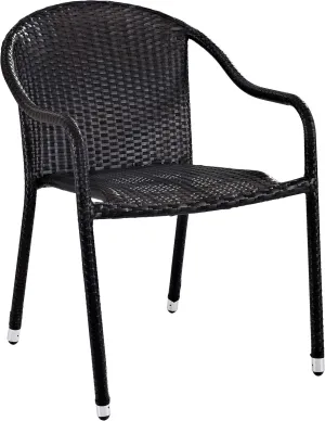Crosley Furniture Palm Harbor 2-Piece Stackable Outdoor Chair Set, Wicker Patio Chairs for Dining, Porch, Brown