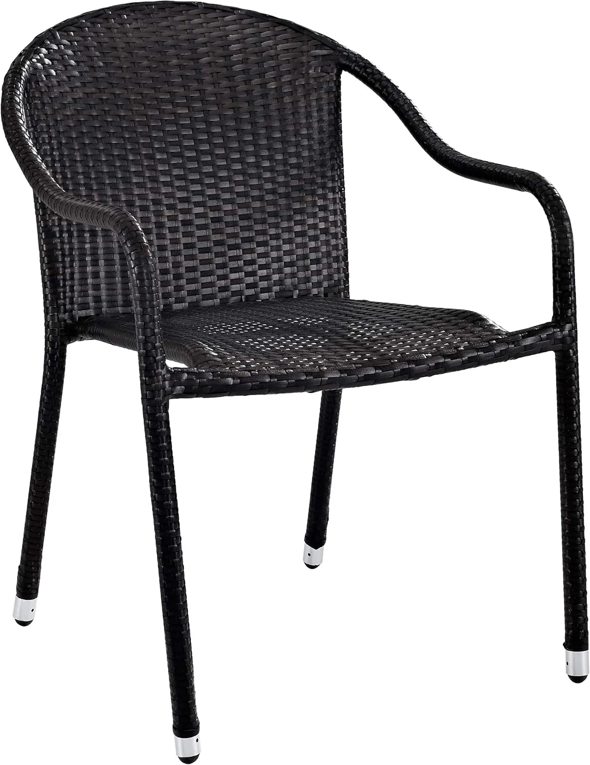 Crosley Furniture Palm Harbor 2-Piece Stackable Outdoor Chair Set, Wicker Patio Chairs for Dining, Porch, Brown