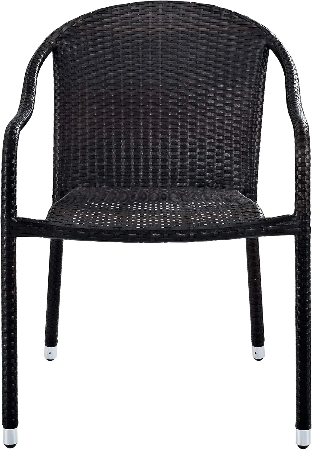 Crosley Furniture Palm Harbor 2-Piece Stackable Outdoor Chair Set, Wicker Patio Chairs for Dining, Porch, Brown