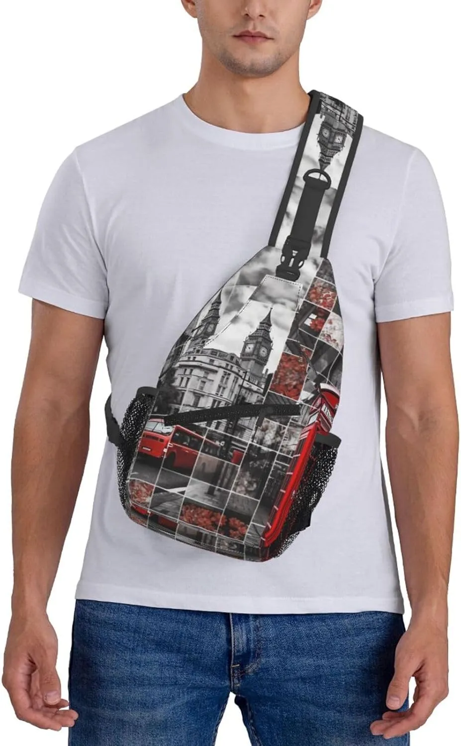 Crossbody Bag for Women Men London Puzzle Chest Bag Crossbody Sling Bag Adjustable Shoulder Bag