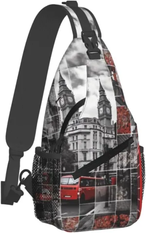 Crossbody Bag for Women Men London Puzzle Chest Bag Crossbody Sling Bag Adjustable Shoulder Bag