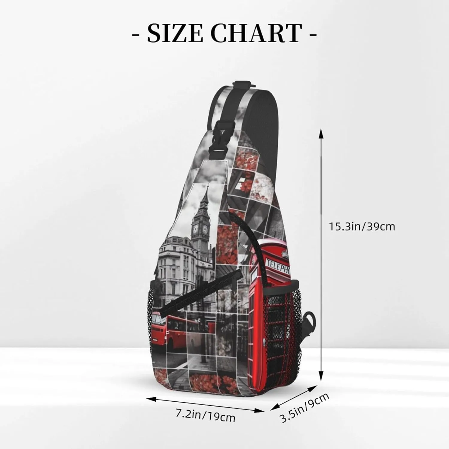 Crossbody Bag for Women Men London Puzzle Chest Bag Crossbody Sling Bag Adjustable Shoulder Bag