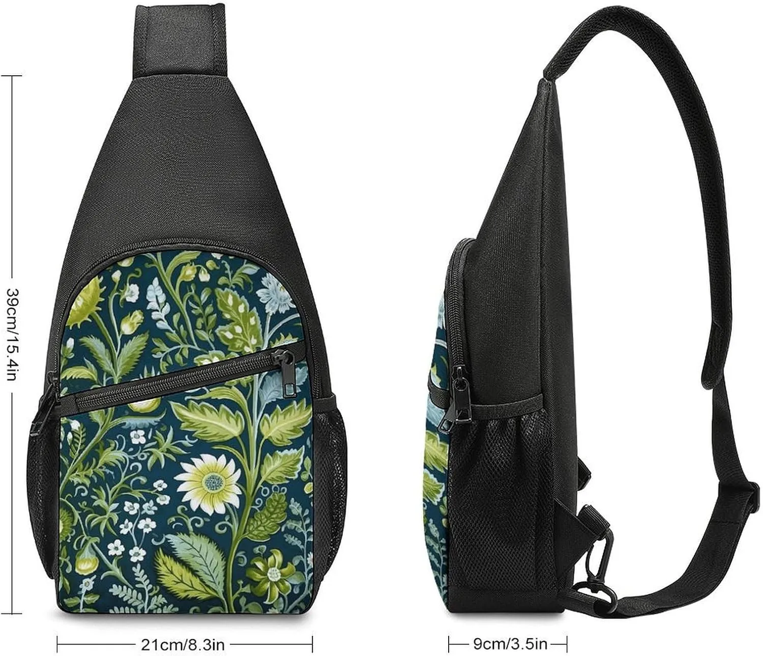 Crossbody Bag for Women Men Sling Bag On Flowering Tree Chest Bag Crossbody Adjustable Shoulder Bag