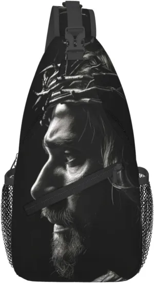 Crown Of Thorns Jesus Sling Bag For Men Crossbody Backpack,Women Shoulder Bag For Travel Sport