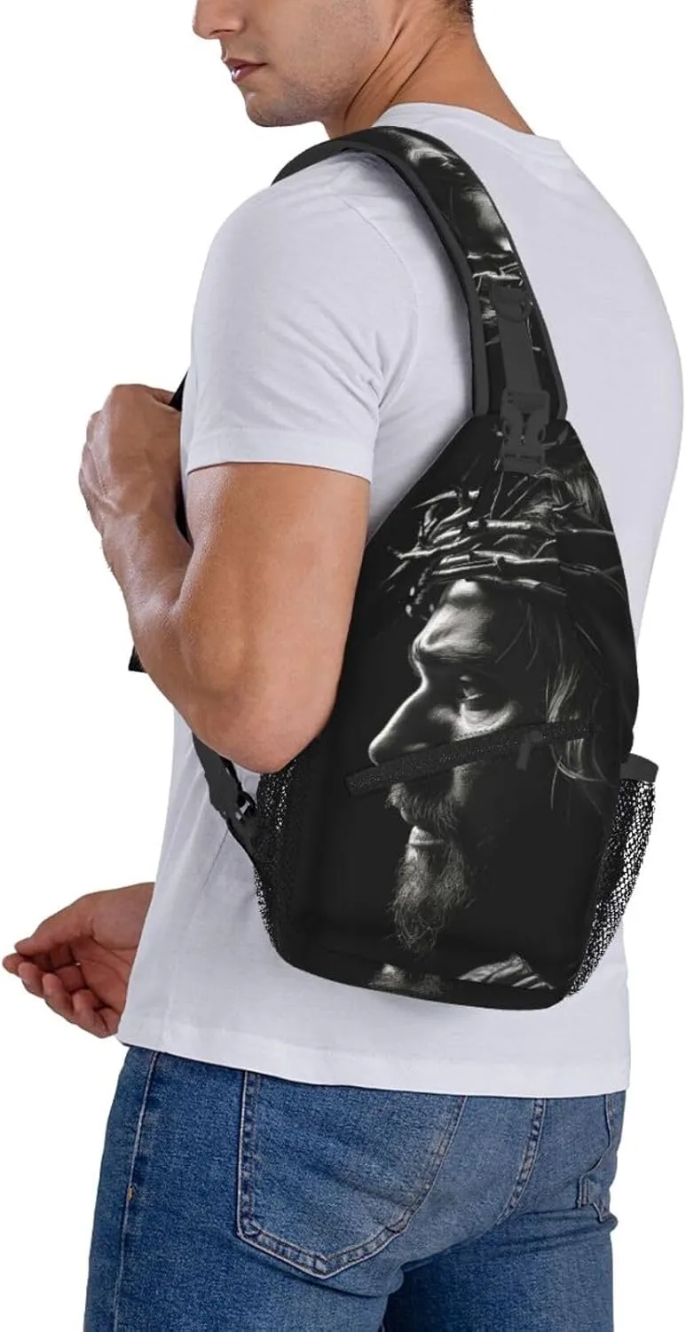 Crown Of Thorns Jesus Sling Bag For Men Crossbody Backpack,Women Shoulder Bag For Travel Sport