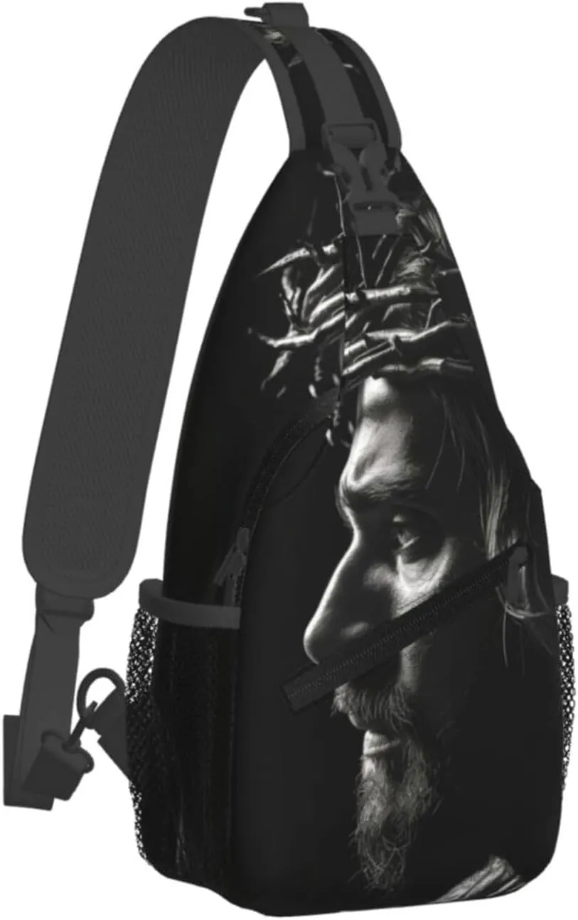 Crown Of Thorns Jesus Sling Bag For Men Crossbody Backpack,Women Shoulder Bag For Travel Sport