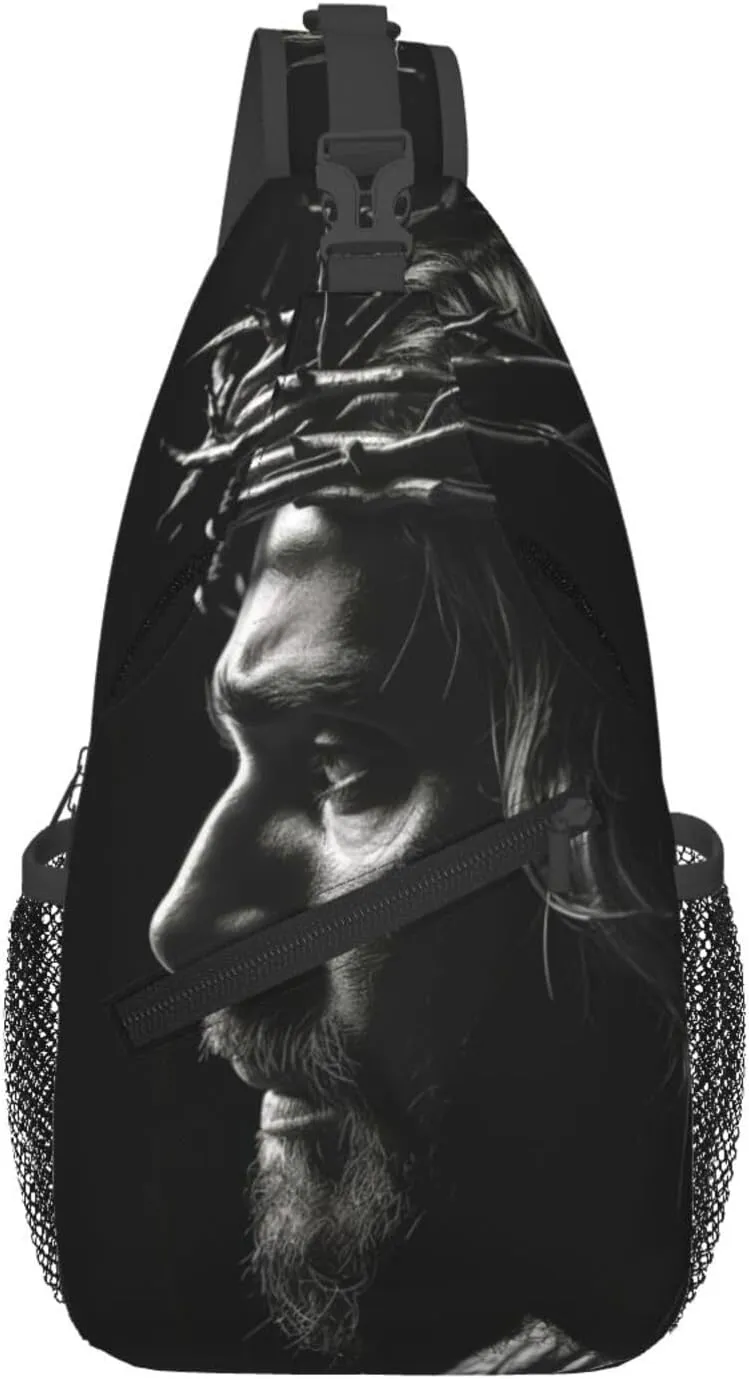 Crown Of Thorns Jesus Sling Bag For Men Crossbody Backpack,Women Shoulder Bag For Travel Sport