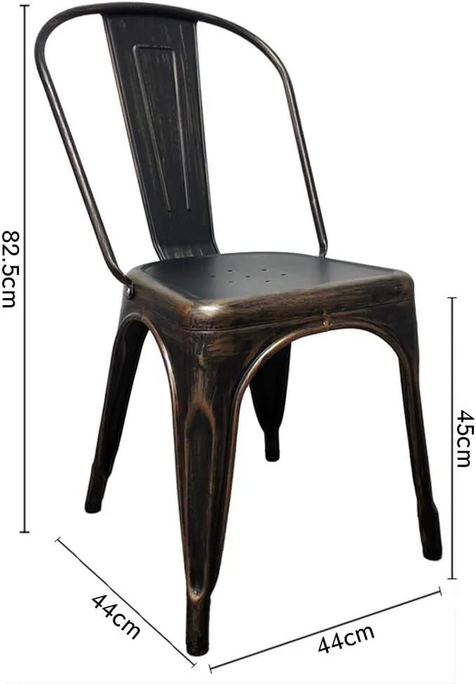 Cspring Metal Dining Chairs Set of 4 Kitchen Chairs Side Chairs Metal Bistro Chairs with Back & Rubber Feet Stackable Tolix Farmhouse Restaurant Cafe Trattoria Industrial Chairs