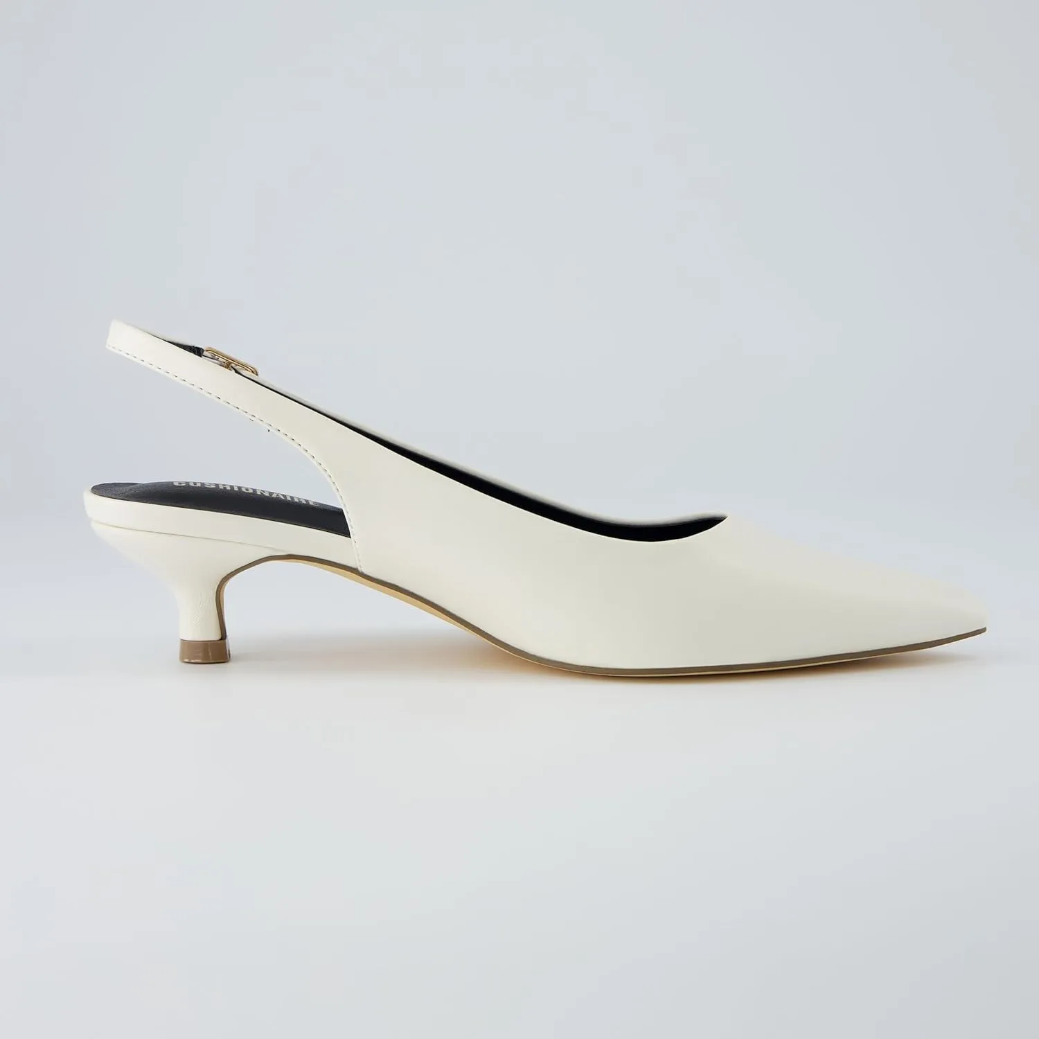 CUSHIONAIRE Women's Boss Kitten Heel Sling Back Dress Shoe  Memory Foam, Wide Widths Available