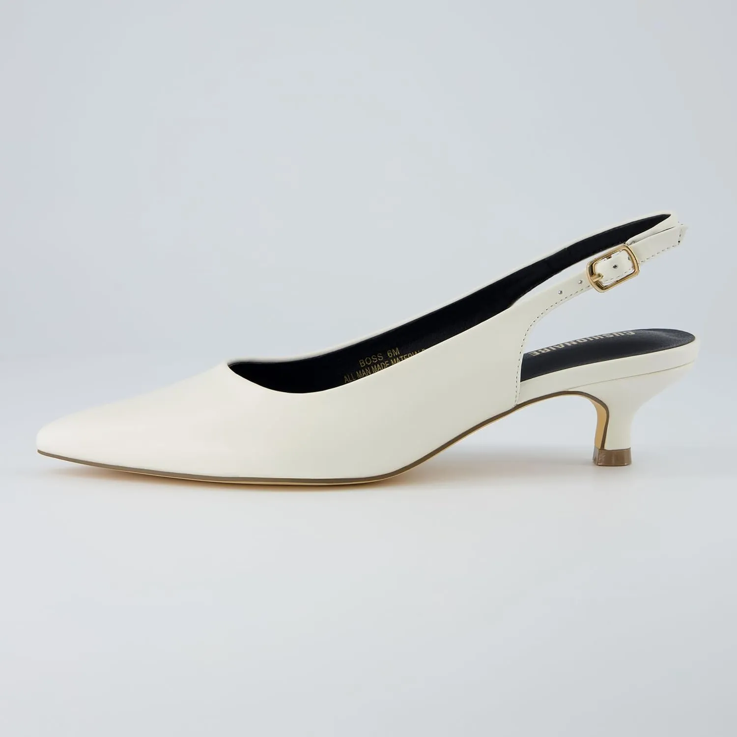 CUSHIONAIRE Women's Boss Kitten Heel Sling Back Dress Shoe  Memory Foam, Wide Widths Available