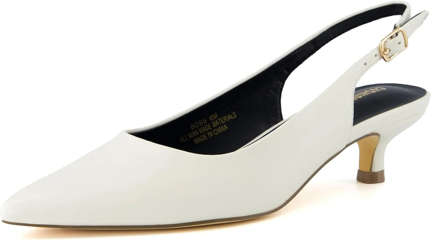 CUSHIONAIRE Women's Boss Kitten Heel Sling Back Dress Shoe  Memory Foam, Wide Widths Available