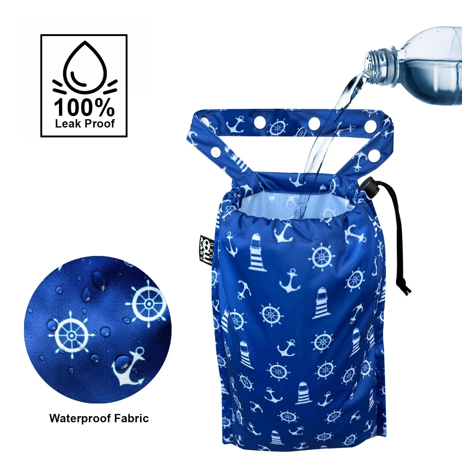 Cute Hanging Car Trash Garbage Bag 100% Leakproof Waterproof Multipurpose for Car Back Front Seat Console with Hanging Strap (Anchor and Lighthouse)