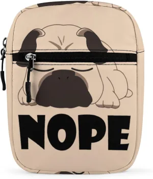 Cute Sleeping Pug Men's Crossbody Bag Small Messenger Shoulder Bags Sling Pack Gift for Women
