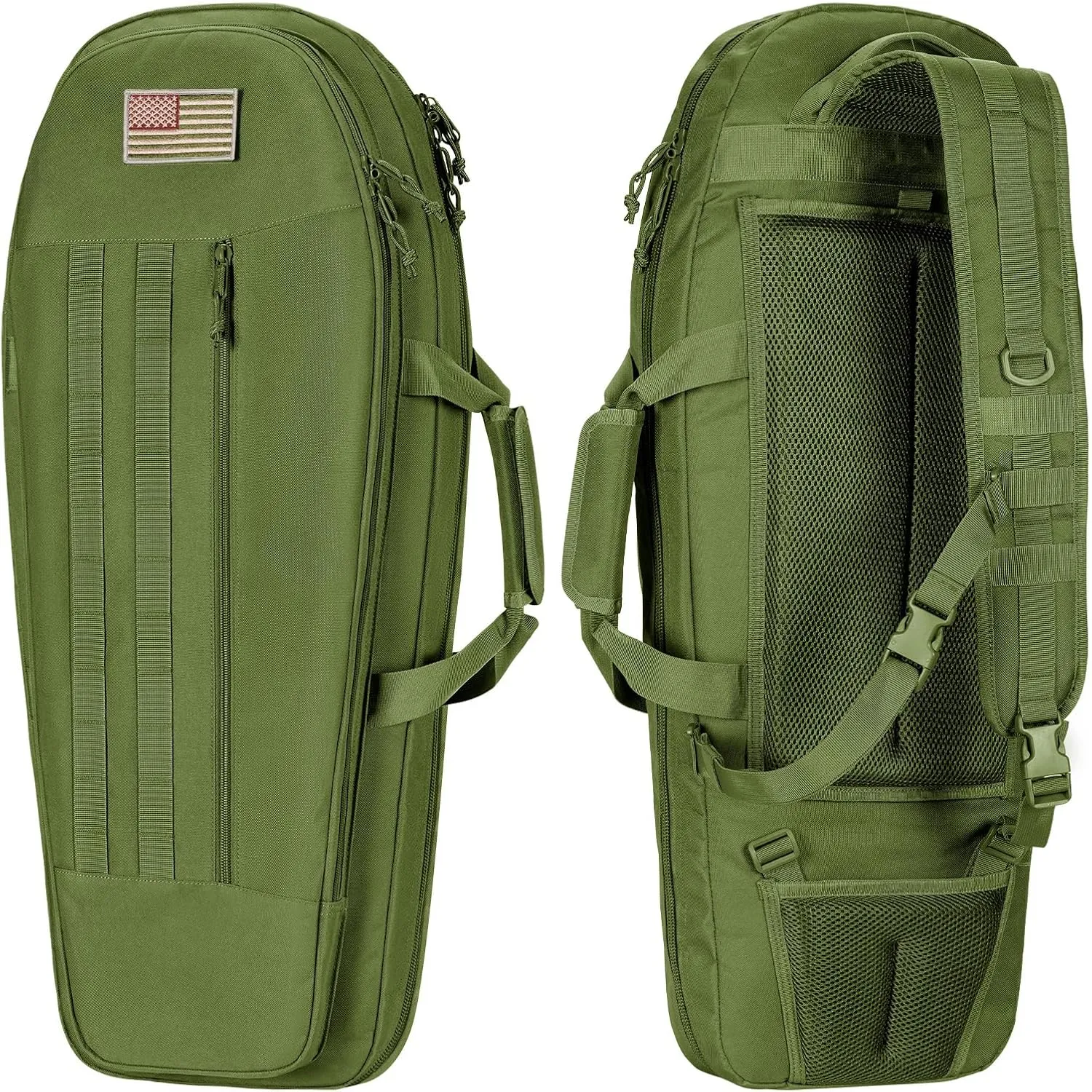 CVLIFE 30'' Soft Rifle Case, Tactical Rifle Bag Sling Backpack Bag with Padded Shoulder Strap and Lockable Zippers, Molle System for Hunting and Shooting