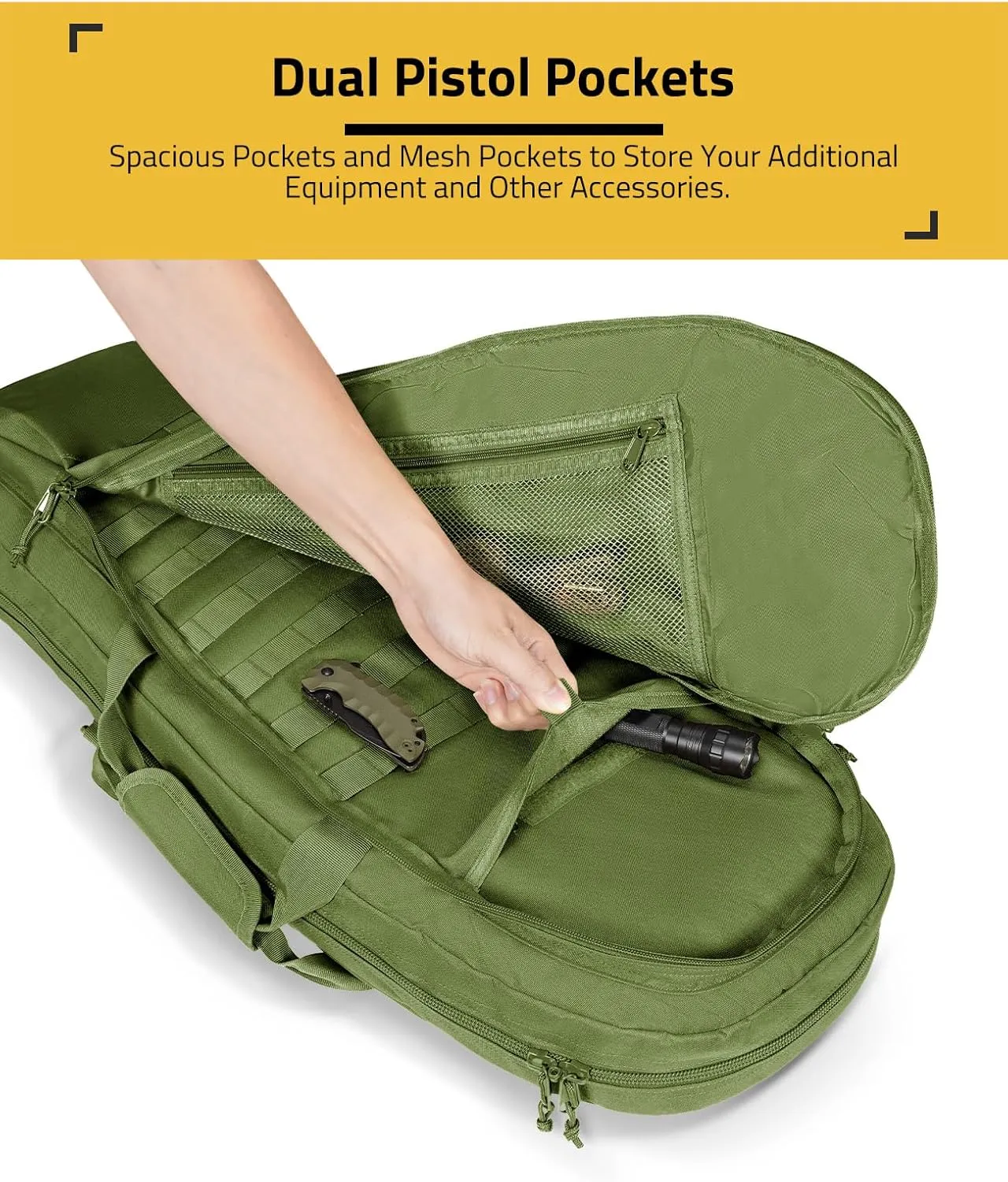 CVLIFE 30'' Soft Rifle Case, Tactical Rifle Bag Sling Backpack Bag with Padded Shoulder Strap and Lockable Zippers, Molle System for Hunting and Shooting