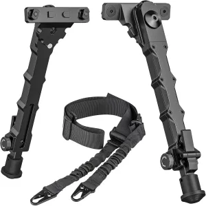 CVLIFE 7.5-9 Inches Rifle Bipod Compatible with M-Rail Bipod with Two Point Rifle Sling for Rifle, Adjustable, Foldable Attach Directly Bipod for Shooting, Hunting, Range and Outdoors