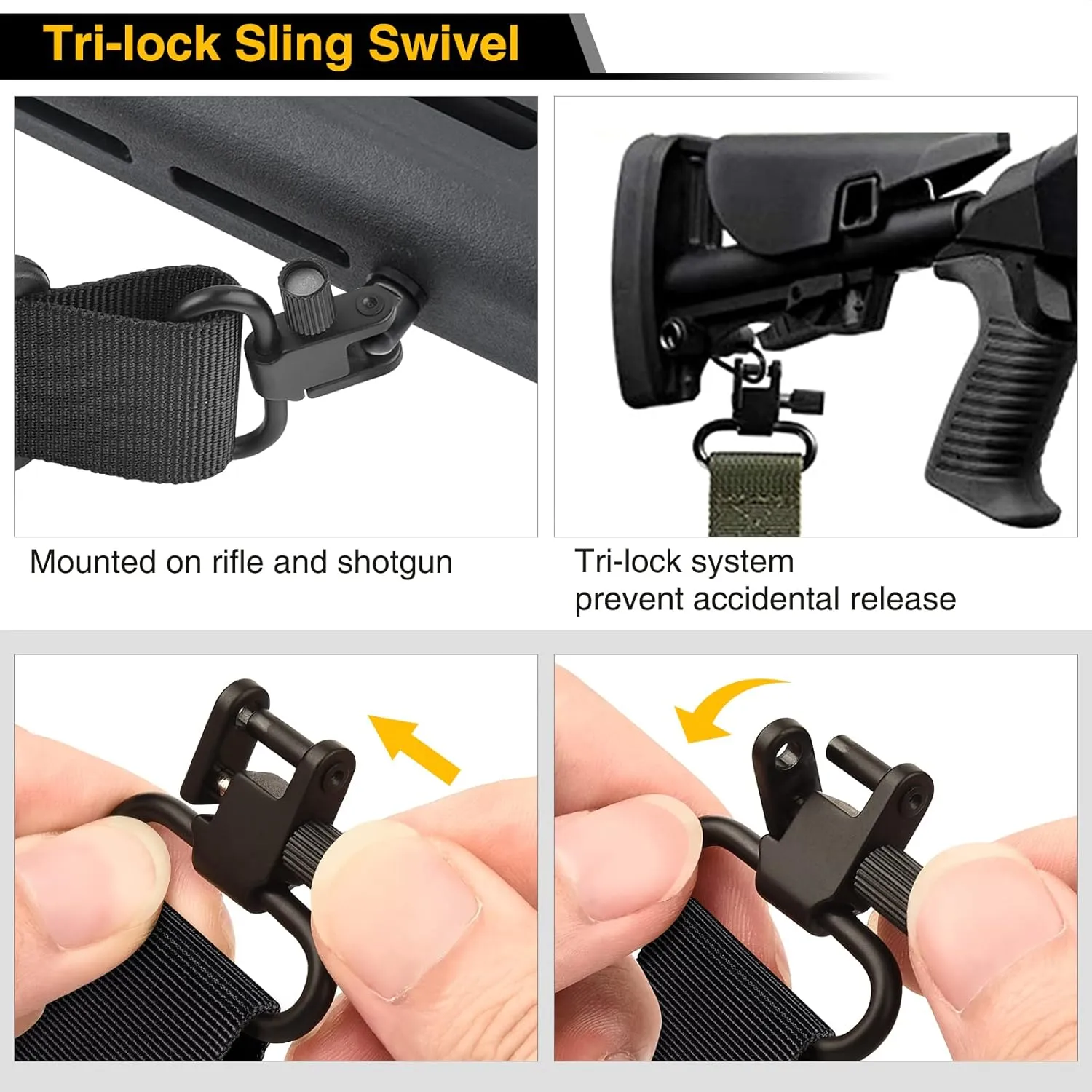 CVLIFE Rifle Sling Strap 550 Paracord 2 Point Sling with Tri-Lock Swivel for Hunting and Outdoor