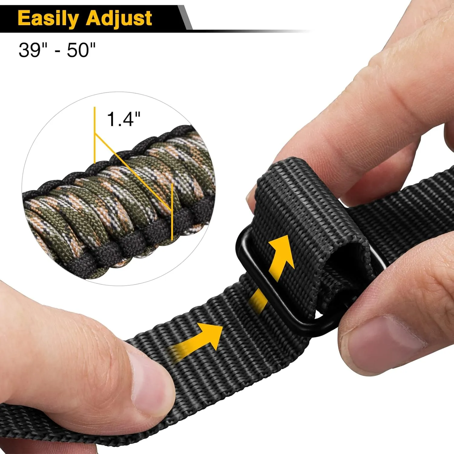 CVLIFE Rifle Sling Strap 550 Paracord 2 Point Sling with Tri-Lock Swivel for Hunting and Outdoor