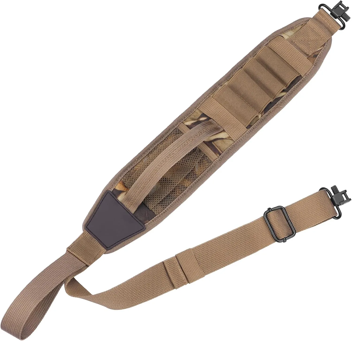 CVLIFE Two Point Sling with 4 Shell Holders and Quick-Grab Handle Shotgun Sling,Wide Shoulder Straps Rifle Sling with Thumb Loop Adjustable Length