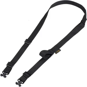 CVLIFE Two Point Sling with Quick Adjust Thumb Loop, Rifle Sling with Metal Adjuster Buckle Shotgun Sling Removable Sling Swivels Traditional Sling Black