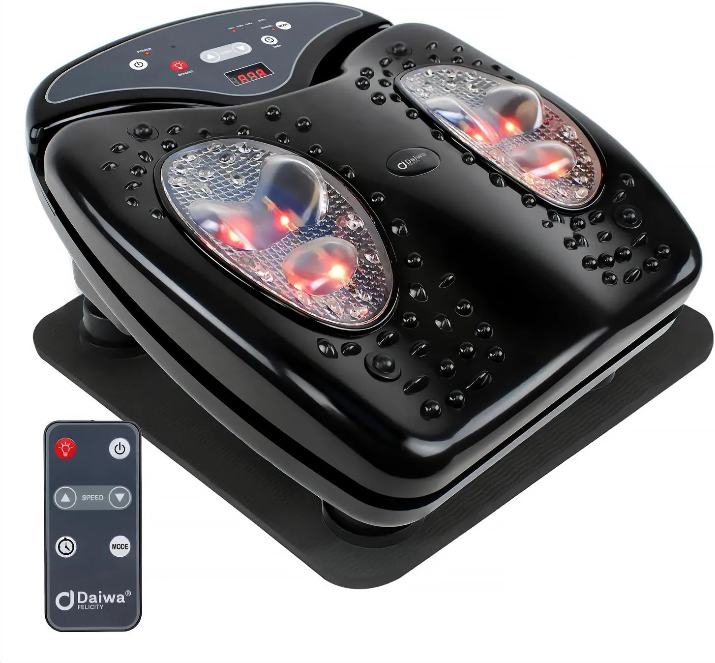 Daiwa Felicity Foot Vibe Pro Massager with Heat - Electric Foot Massagers for Plantar Fasciitis, Circulation, & Neuropathy - Multi Function Shiatsu Calf, Thigh & Leg Massage, FSA/HSA Eligible