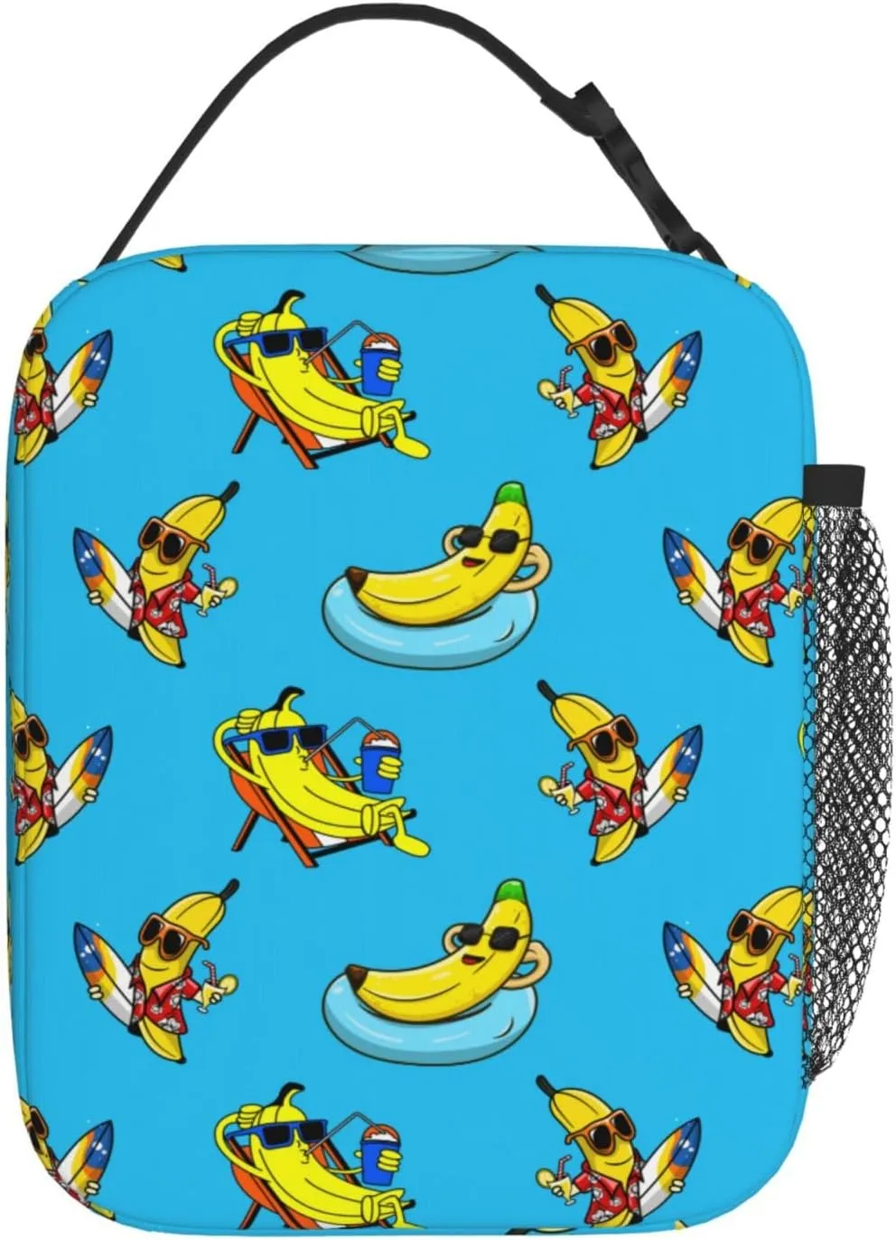 DEKIFNHG Funny Banana Insulated Lunch Box Portable Lunch Bag with Detachable Handle,Reusable Lunchbox for Boys Girls Men Women