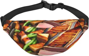 Delicious grilled meat Print Sling Bag Fanny Pack, Crossbody Chest Bag with Adjustable Strap for Travel, Daily Casual Use