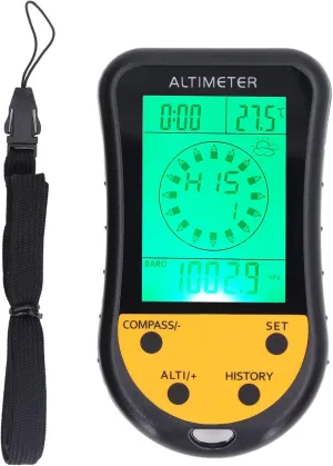 Digital Altimeter 8 in 1 Multifunction Device, Barometer Thermometer Weather Sensor, Portable with Scratch ABS Material, Backlight LCD for Clear Reading, Ideal for