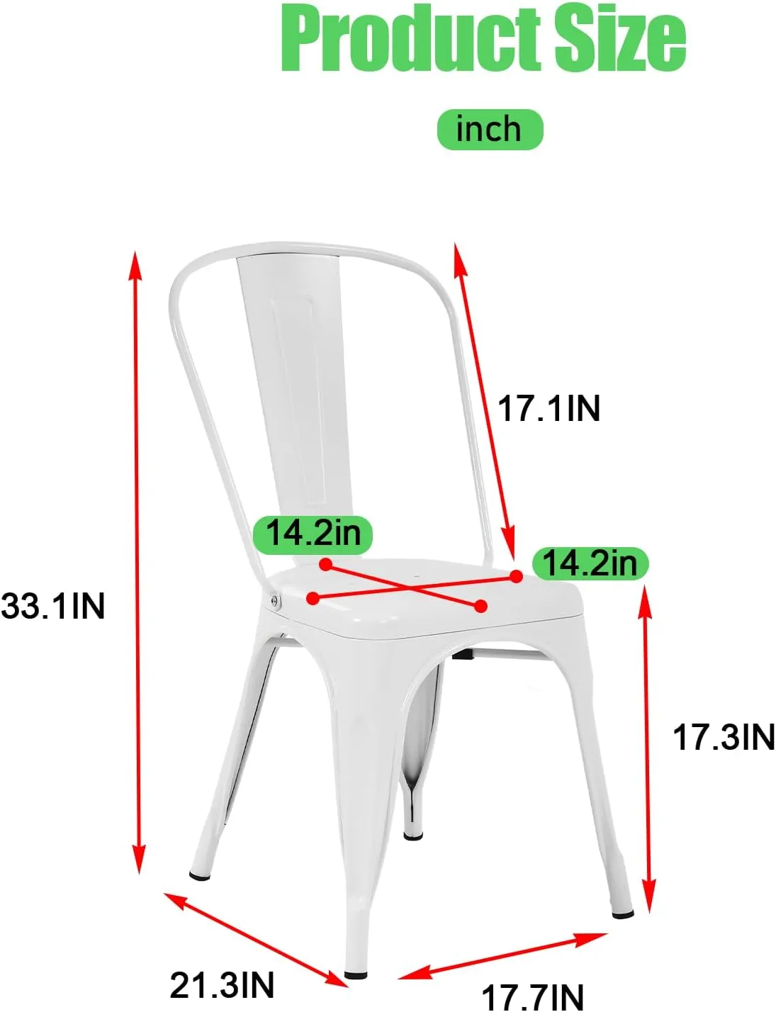 Dining Chairs Dining Chairs Set of 4 Kitchen Chairs Tolix Side Bar Chairs Metal Dining Chair 18” Seat Height Dining Room Chairs Stackable Chairs Indoor/Outdoor Patio Chairs,Cream