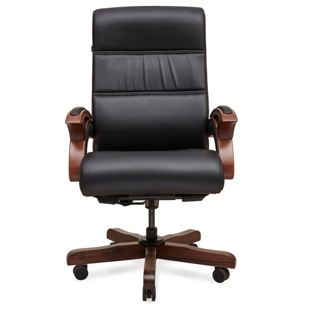 Director Chair for office Made in Plyboard with Leatherette Upholstery & Armrest with Height Adjustable & Revolving Chair -black