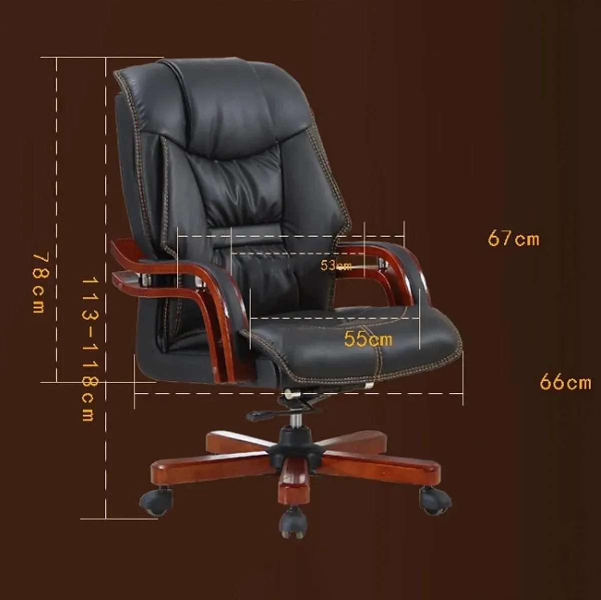 Director Chair for office Modern Design, Plyboard with Leatherette, Height Adjustable, Fixed Armrest & Revolving for Ultimate Comfort and Productivity