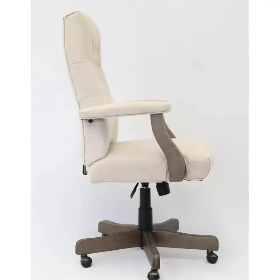 Director office Chair Tufted Design Made in Solid wood with Leatherette Upholstery & Armrest with Height Adjustable Chair