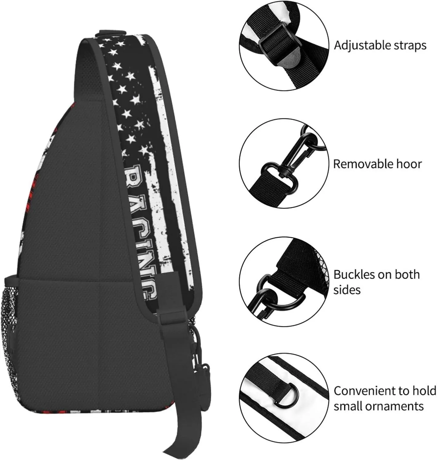 Dispatch Police Military Fire Flag Sling Bag Adjustable Chest Bags Casual Crossbody Bag Travel Shoulder Backpack