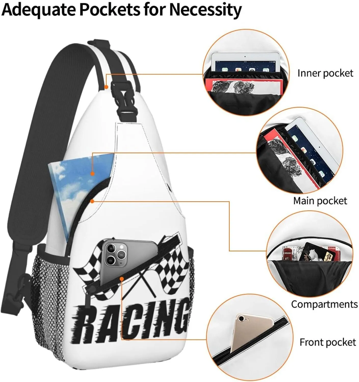 Dispatch Police Military Fire Flag Sling Bag Adjustable Chest Bags Casual Crossbody Bag Travel Shoulder Backpack
