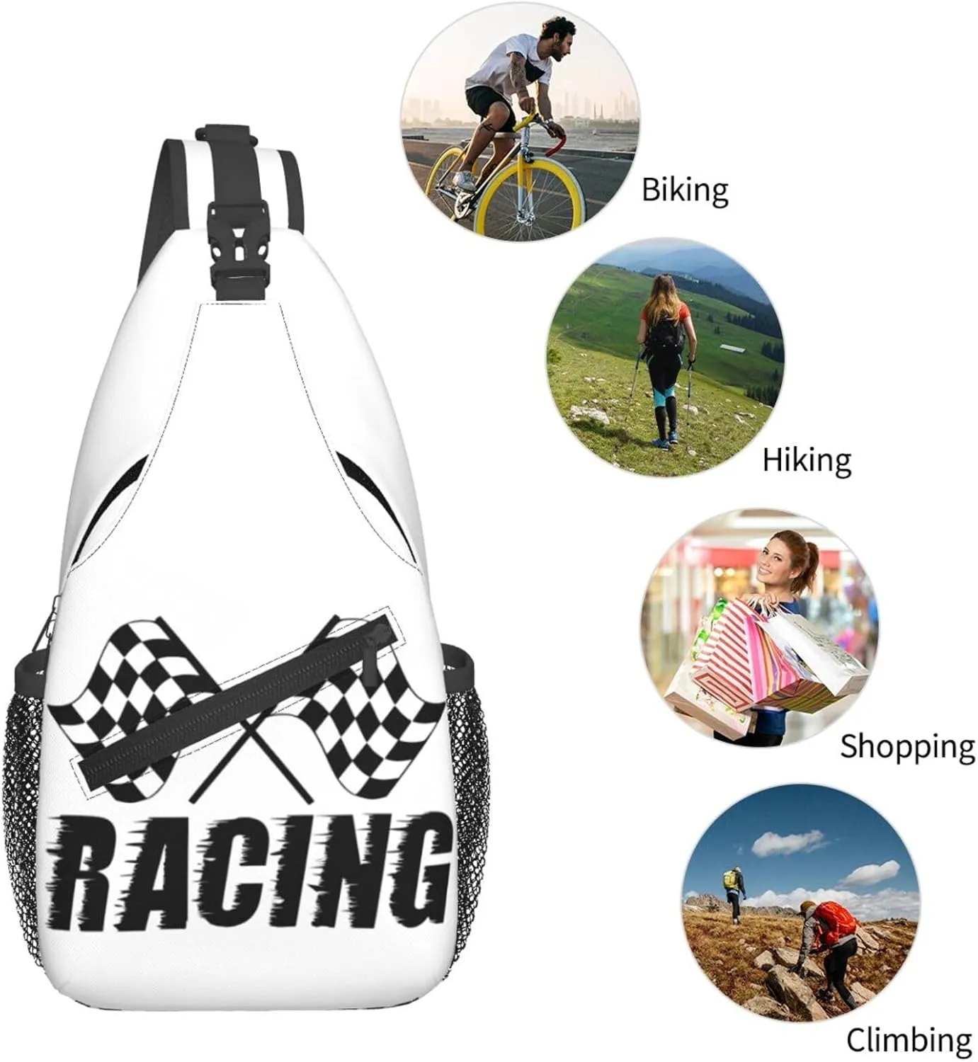 Dispatch Police Military Fire Flag Sling Bag Adjustable Chest Bags Casual Crossbody Bag Travel Shoulder Backpack