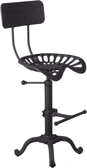 Diwhy Industrial Design Metal Adjustable Height Backrest Chair Vintage Tractor Saddle Bar Stool Rust