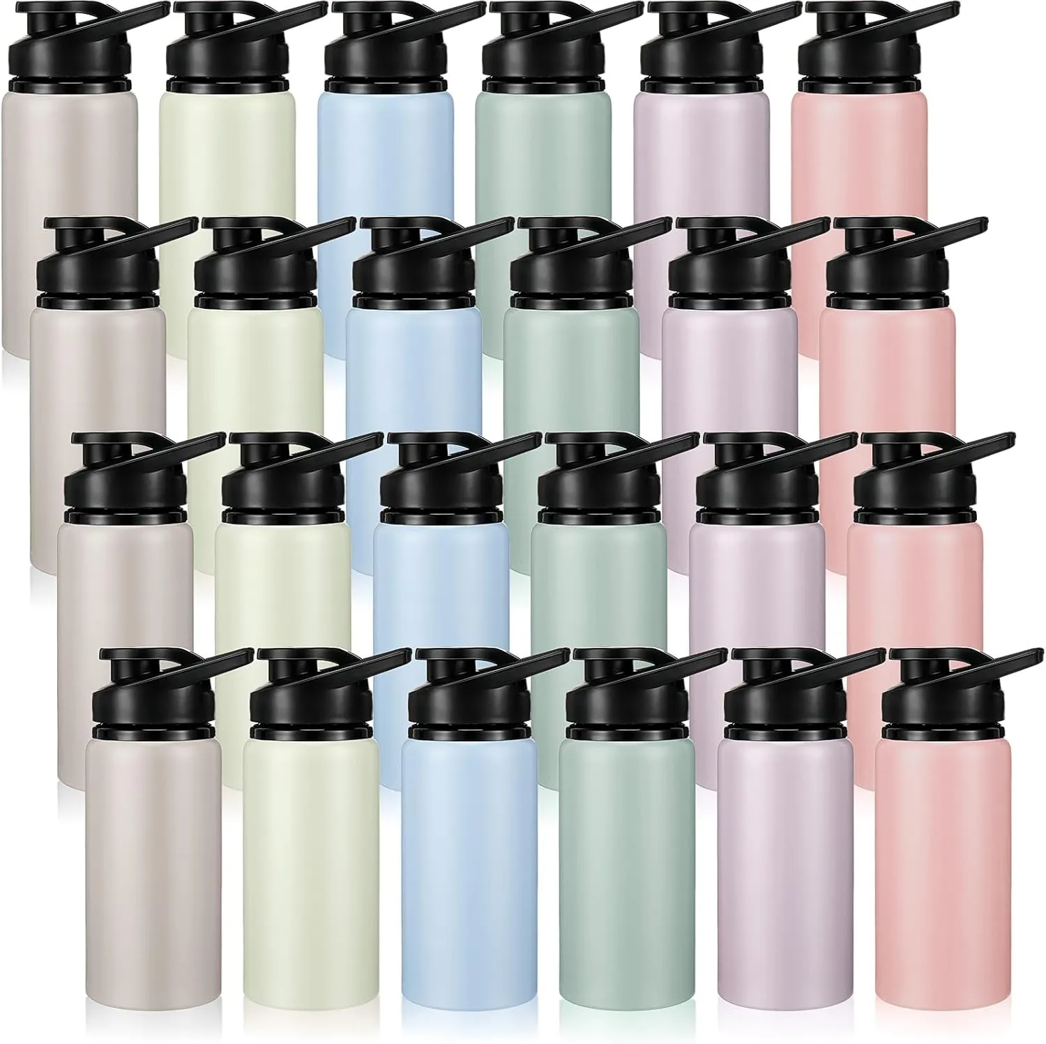 Domensi Aluminum Water Bottle Bulk Reusable Water Bottle, Lightweight Easy Carry Leakproof with Snap Lid Travel Bottles, for Gym Outdoor Sports Cycling Camping Fishing