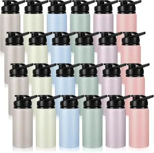 Domensi Aluminum Water Bottle Bulk Reusable Water Bottle, Lightweight Easy Carry Leakproof with Snap Lid Travel Bottles, for Gym Outdoor Sports Cycling Camping Fishing