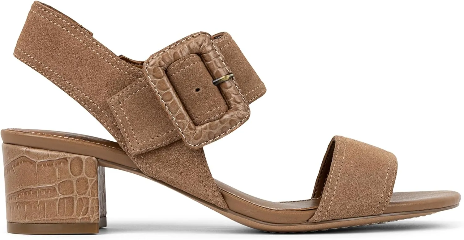 Donald J Pliner Women's Neve Soft Metallic Brush Off Heeled Sandal