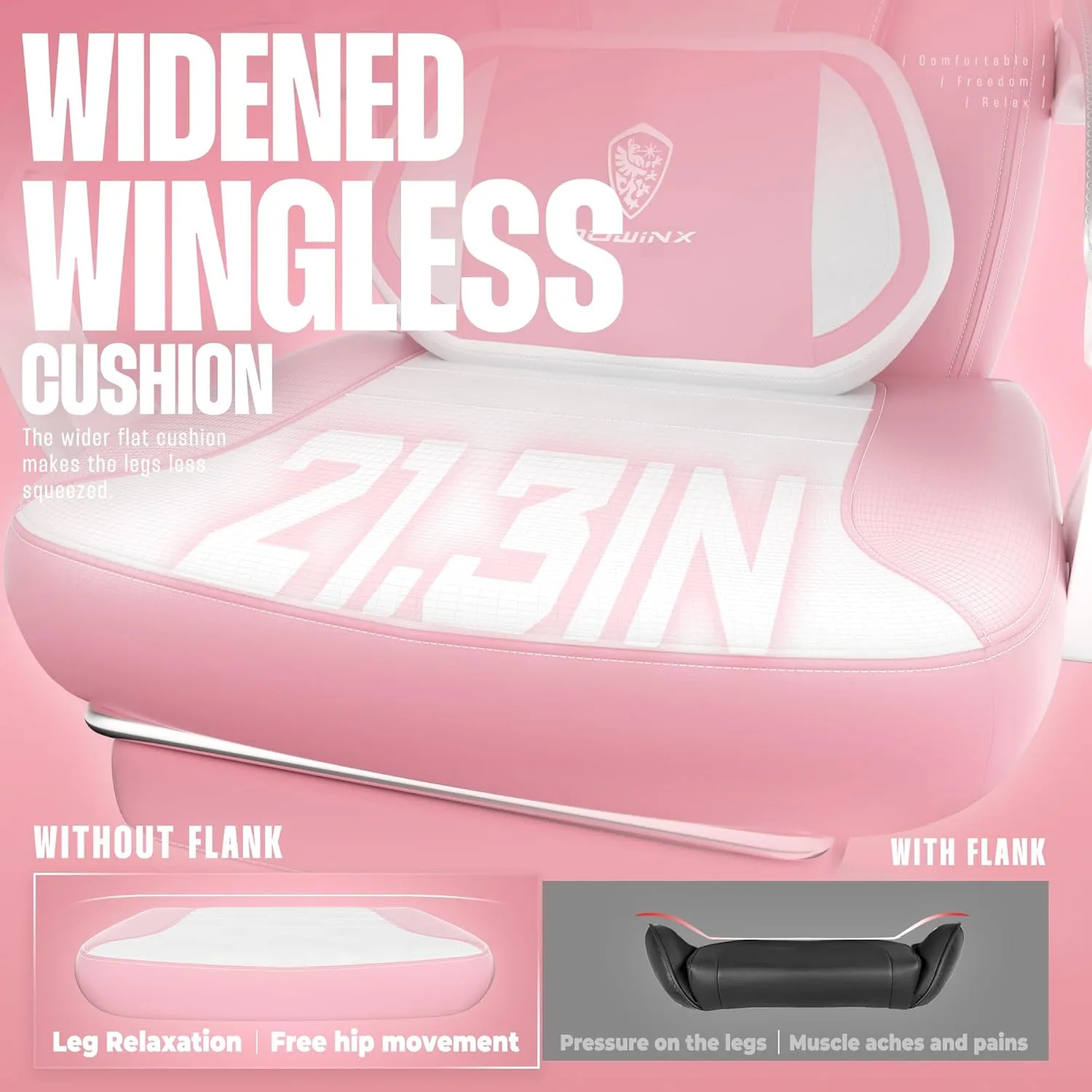 Dowinx Gaming Chair with Footrest, Big and Tall Gaming Chair for Heavy People, Computer/PC Gamer Chair for Adult with Massage (Pink)