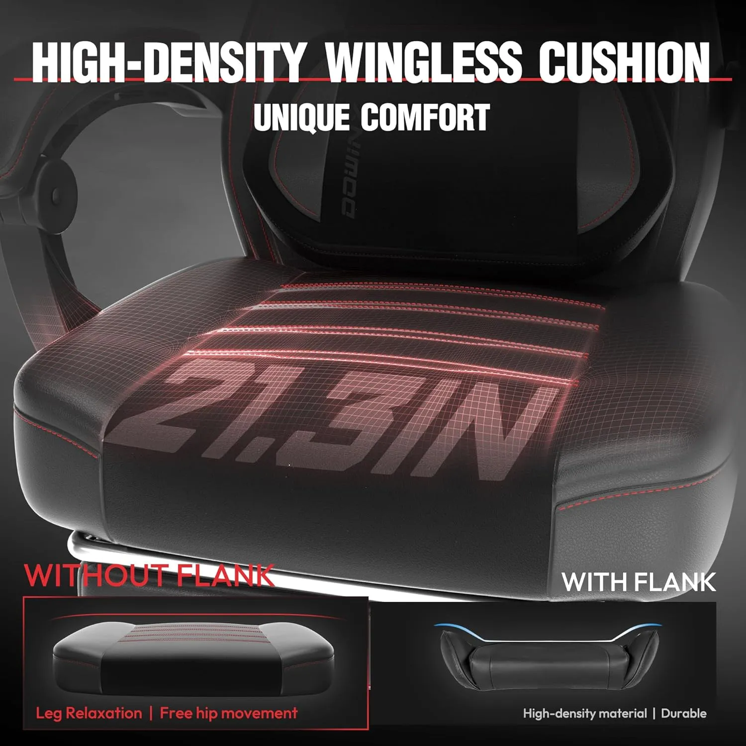 Dowinx Gaming Chair with Footrest, Big and Tall Gaming Chair for Heavy People, Gamer Chair for Adult with Massage, Ergonomic Gaming Chair with headrest, Computer Game Chair for 200lbs, Black