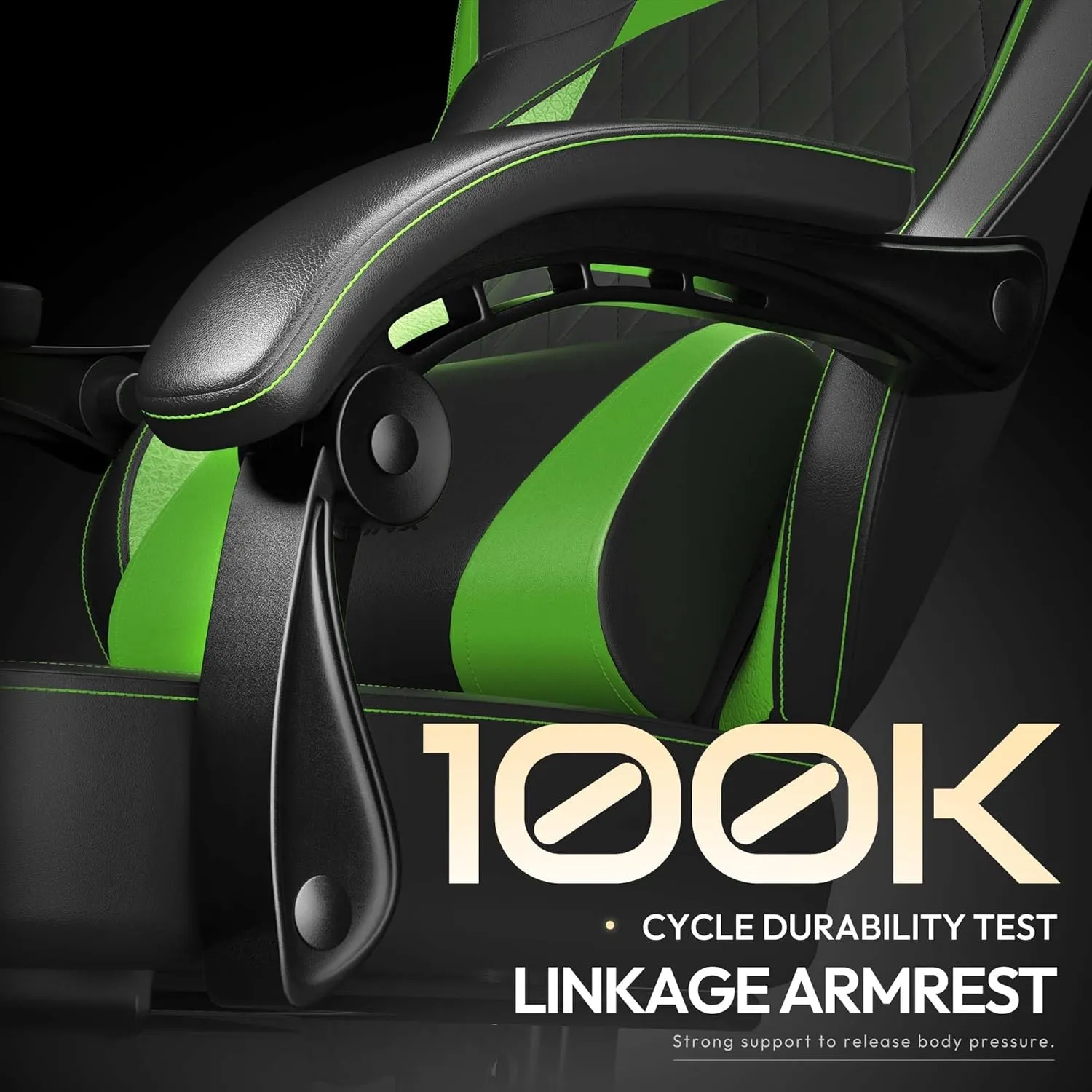 Dowinx Gaming Chair with Pocket Spring Cushion, Ergonomic Computer Chair with Massage Lumbar and Footrest for Adults, High Back Game Chair Leather for Office Gaming 300LBS, Green New
