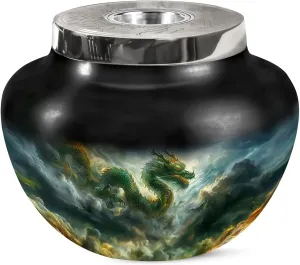 Dragon Cremation Urns for Adult Ashes Women - Large Purple Funeral Urns for Adult Male - Blue Memorial Urn for Human Ashes Female - Matki Burial Urn for Man - 7 Inch