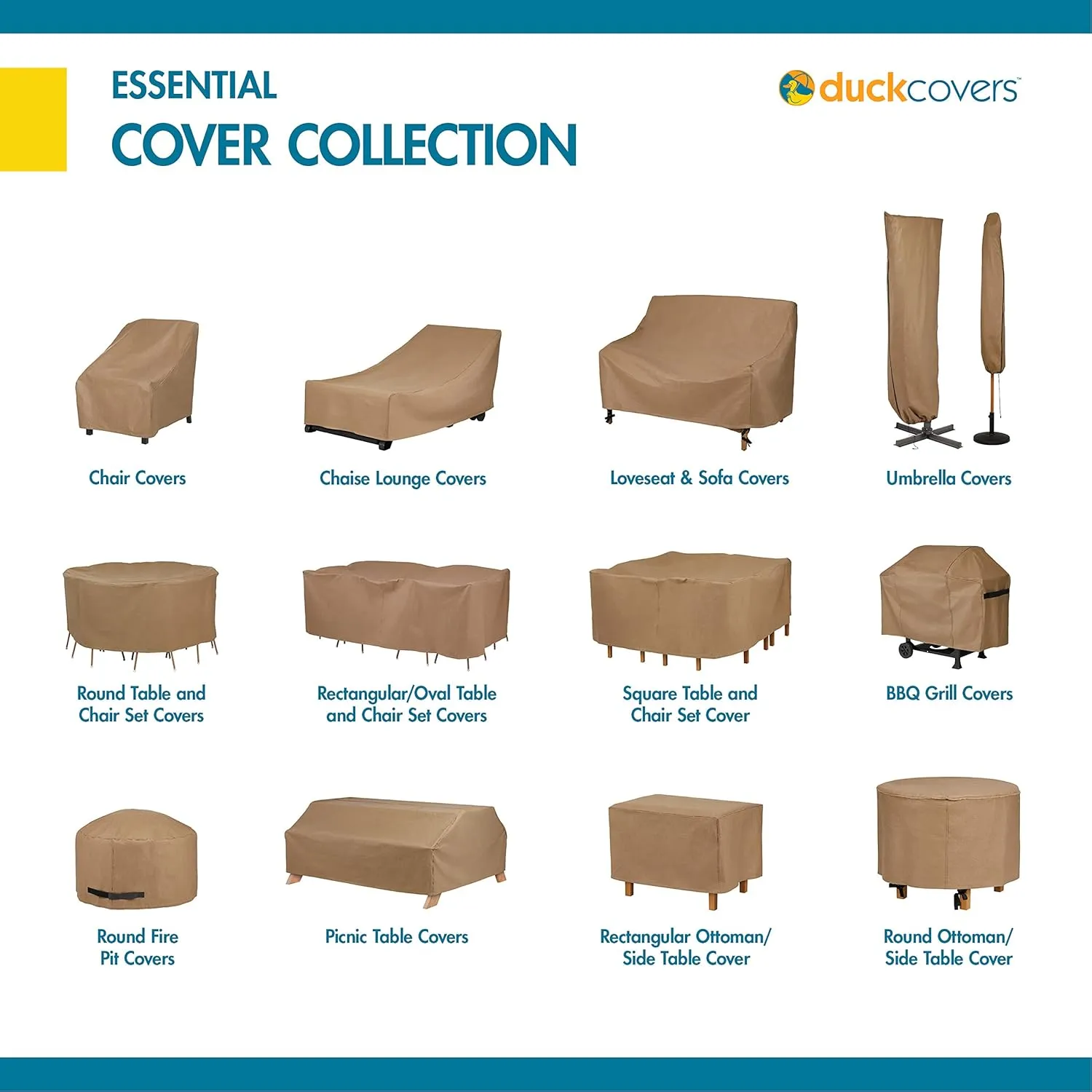 Duck Covers Essential Water-Resistant 26 Inch Patio High Back Chair Cover, stackable chair covers for outdoor furniture