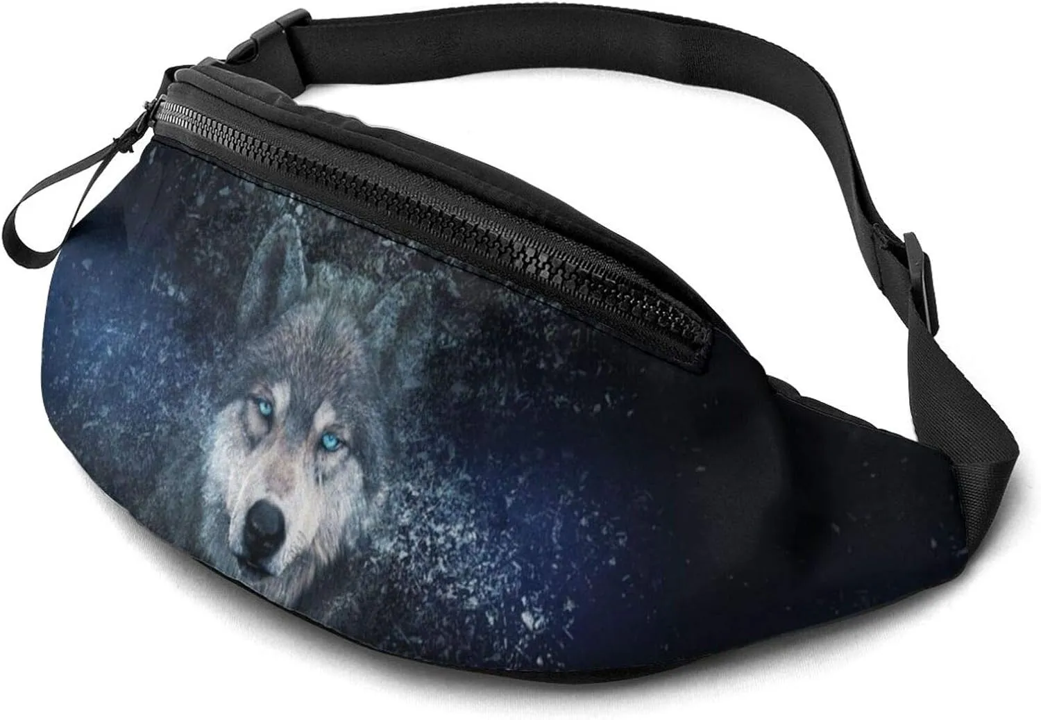 Dujiea Fanny Pack, Wolf Wallpaper Waist Bag With Headphone Hole Belt Bag Adjustable Sling Pocket Fashion Hip Bum Bag For Women Men Kids Outdoors Casual Travelling Hiking Cycling