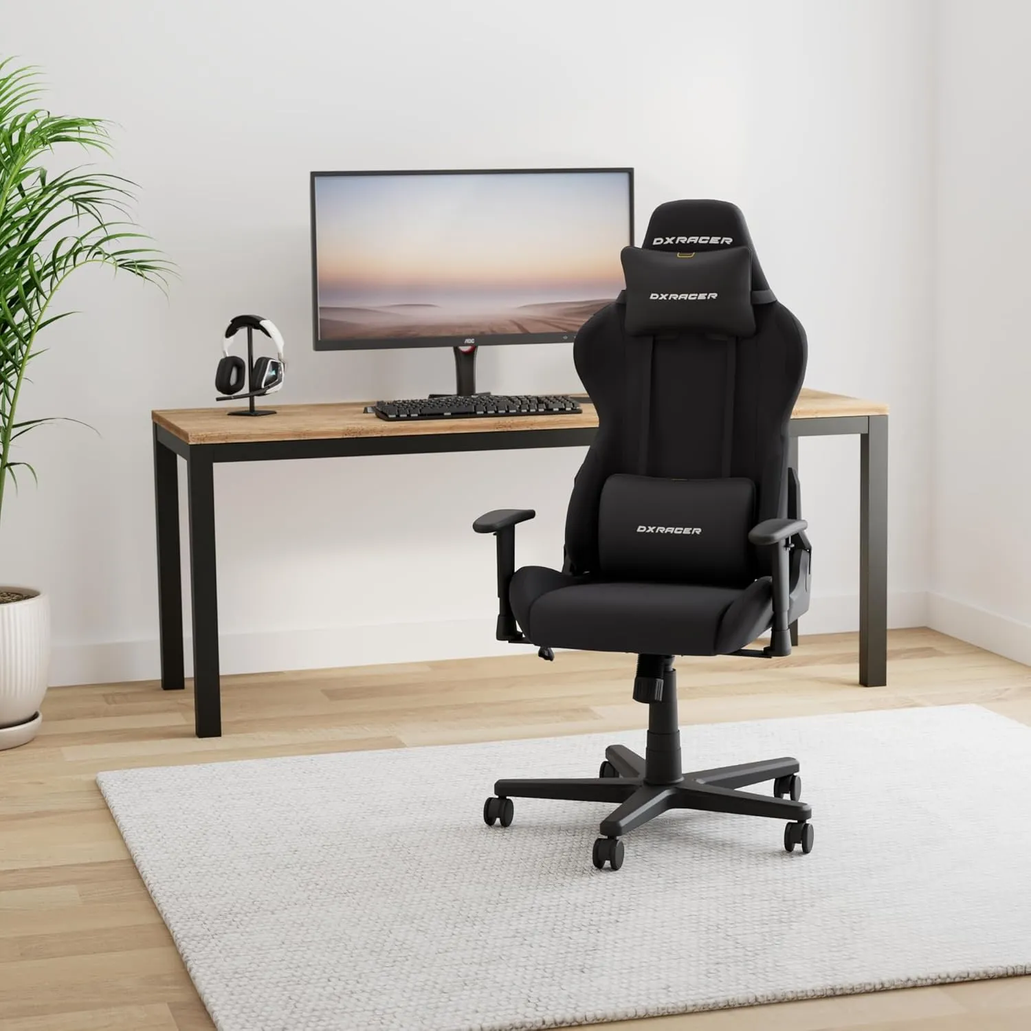 DXRacer Formula Gaming Chair - Ergonomic Chair for Computer and Video Game, Memory Foam Headrest, Lumbar Support, Water-Resistant Fabric, Black